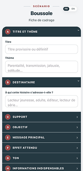 Boussole — interface française sur mobile