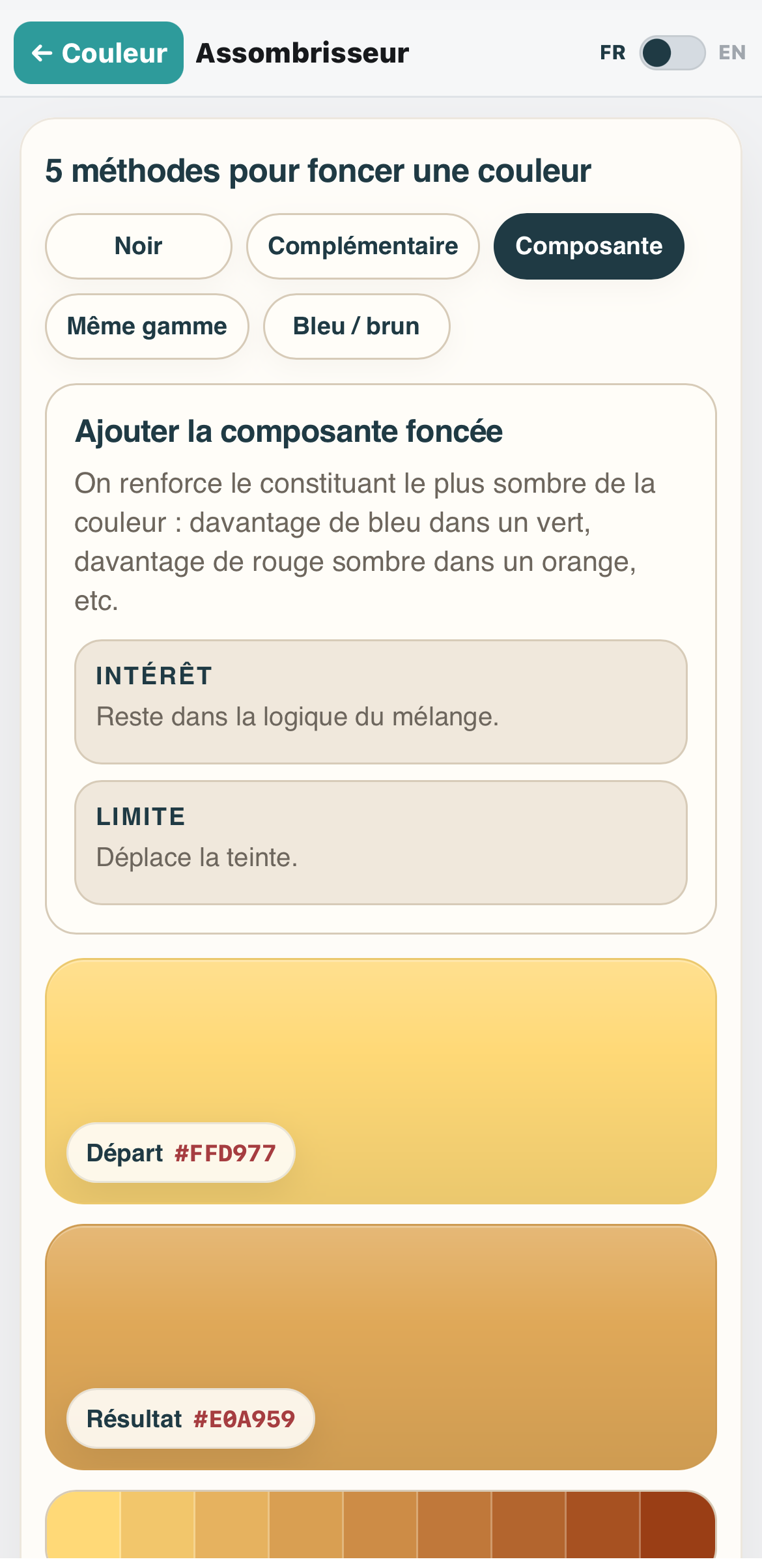 Module Assombrisseur sur mobile
