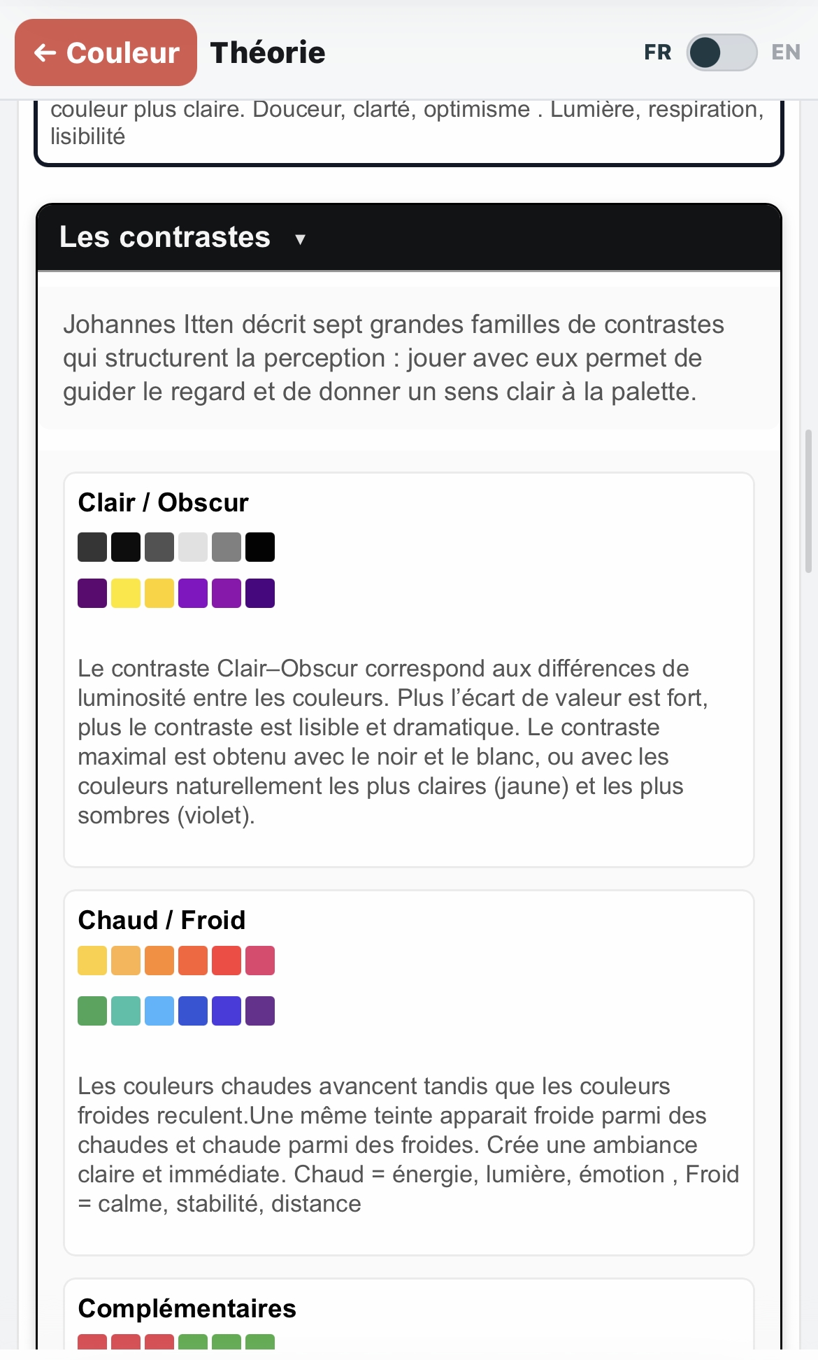 Module Théorie sur mobile