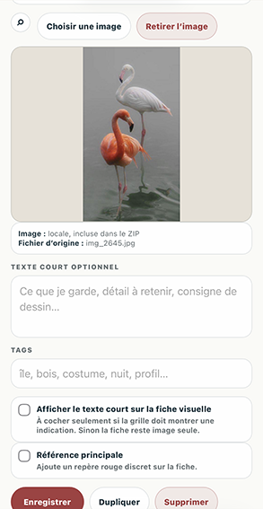 Fiche mobile