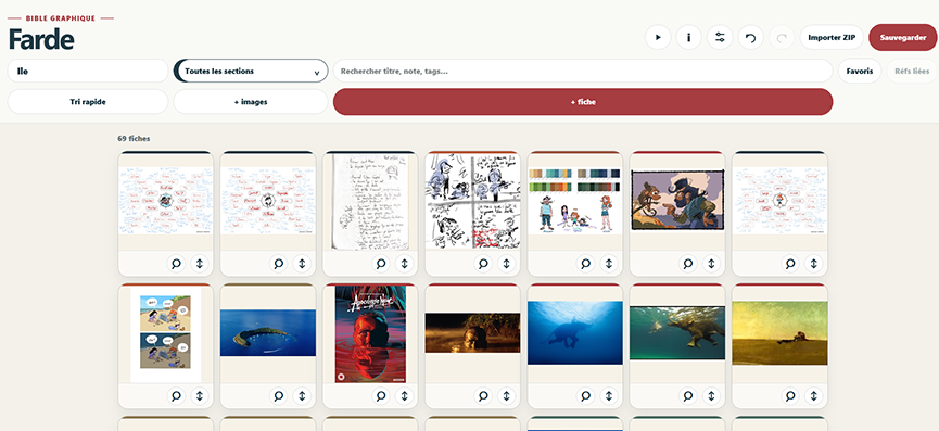 Capture d’écran de l’interface française de Farde