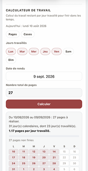 WIP — calculateur de travail