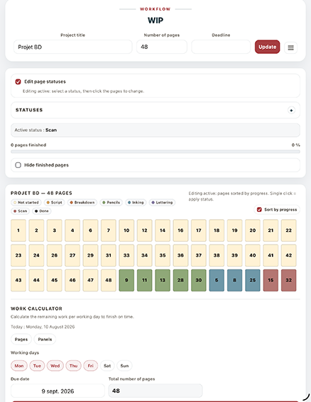 WIP — English interface on a narrow screen